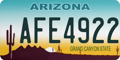 AZ license plate AFE4922