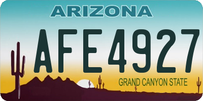 AZ license plate AFE4927