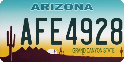 AZ license plate AFE4928