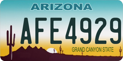 AZ license plate AFE4929