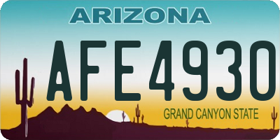 AZ license plate AFE4930