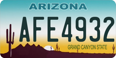 AZ license plate AFE4932