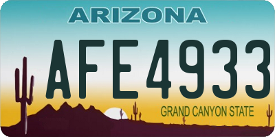 AZ license plate AFE4933