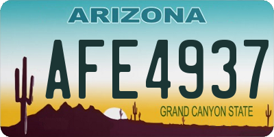 AZ license plate AFE4937