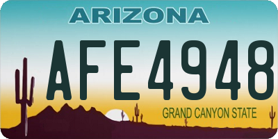 AZ license plate AFE4948