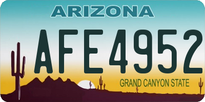 AZ license plate AFE4952
