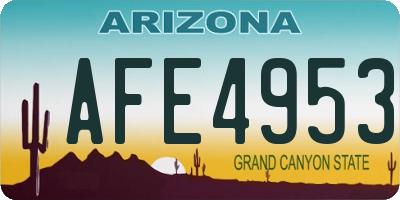 AZ license plate AFE4953