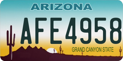AZ license plate AFE4958