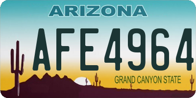 AZ license plate AFE4964