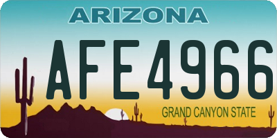 AZ license plate AFE4966