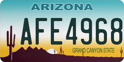 AZ license plate AFE4968