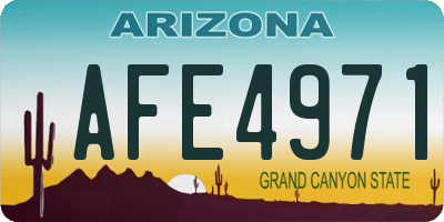 AZ license plate AFE4971