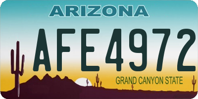 AZ license plate AFE4972