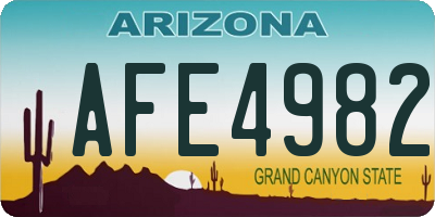 AZ license plate AFE4982