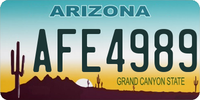 AZ license plate AFE4989