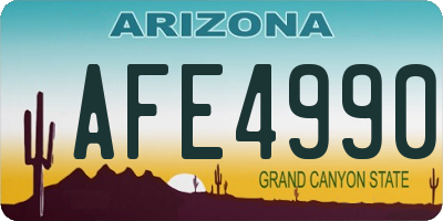 AZ license plate AFE4990