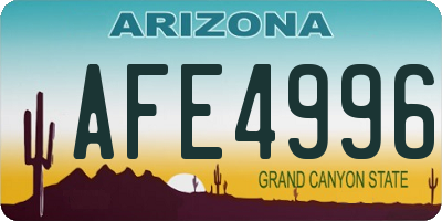 AZ license plate AFE4996
