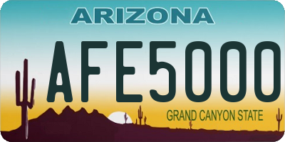 AZ license plate AFE5000