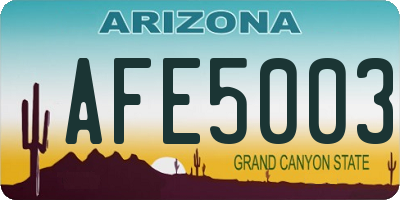 AZ license plate AFE5003