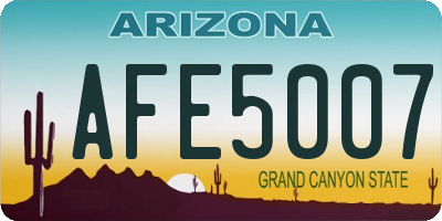AZ license plate AFE5007