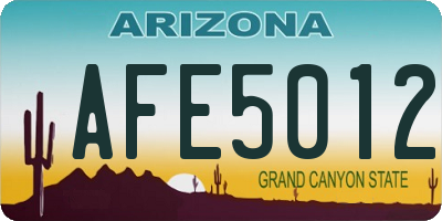 AZ license plate AFE5012