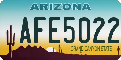 AZ license plate AFE5022