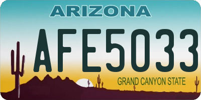 AZ license plate AFE5033