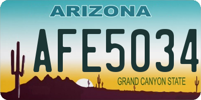 AZ license plate AFE5034