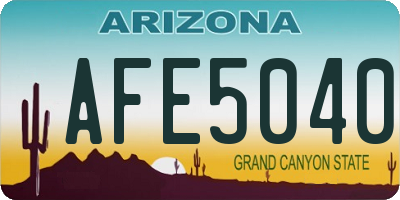 AZ license plate AFE5040