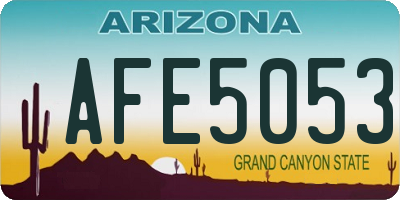 AZ license plate AFE5053