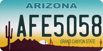 AZ license plate AFE5058