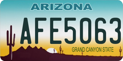 AZ license plate AFE5063