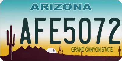 AZ license plate AFE5072