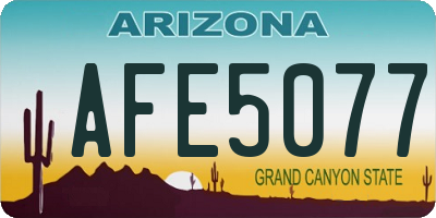 AZ license plate AFE5077