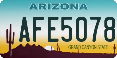 AZ license plate AFE5078