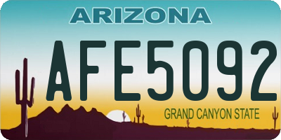 AZ license plate AFE5092