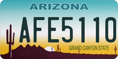 AZ license plate AFE5110