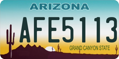 AZ license plate AFE5113