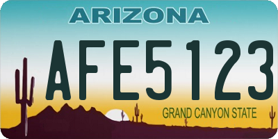 AZ license plate AFE5123