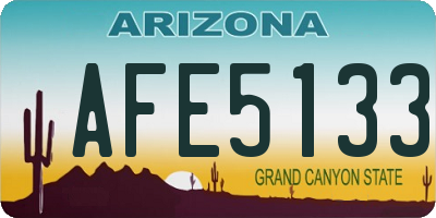 AZ license plate AFE5133