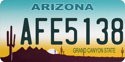 AZ license plate AFE5138