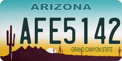AZ license plate AFE5142