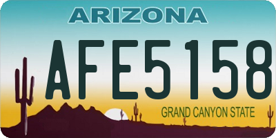 AZ license plate AFE5158