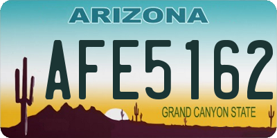 AZ license plate AFE5162