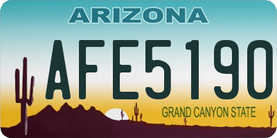 AZ license plate AFE5190