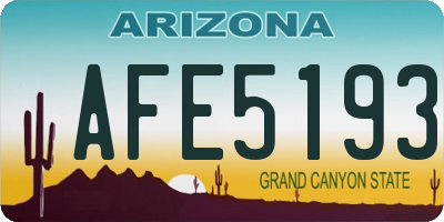 AZ license plate AFE5193
