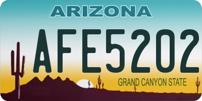 AZ license plate AFE5202