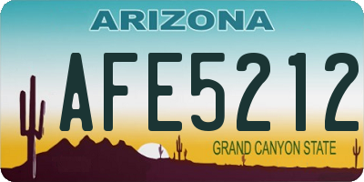 AZ license plate AFE5212