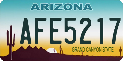 AZ license plate AFE5217