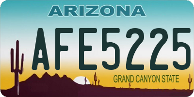 AZ license plate AFE5225
